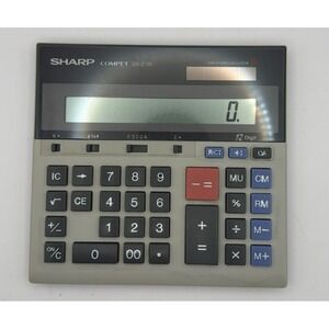 Sharp Compet QS-2130 12 Digit Twin Power Desktop Calculator Solar Battery Tested